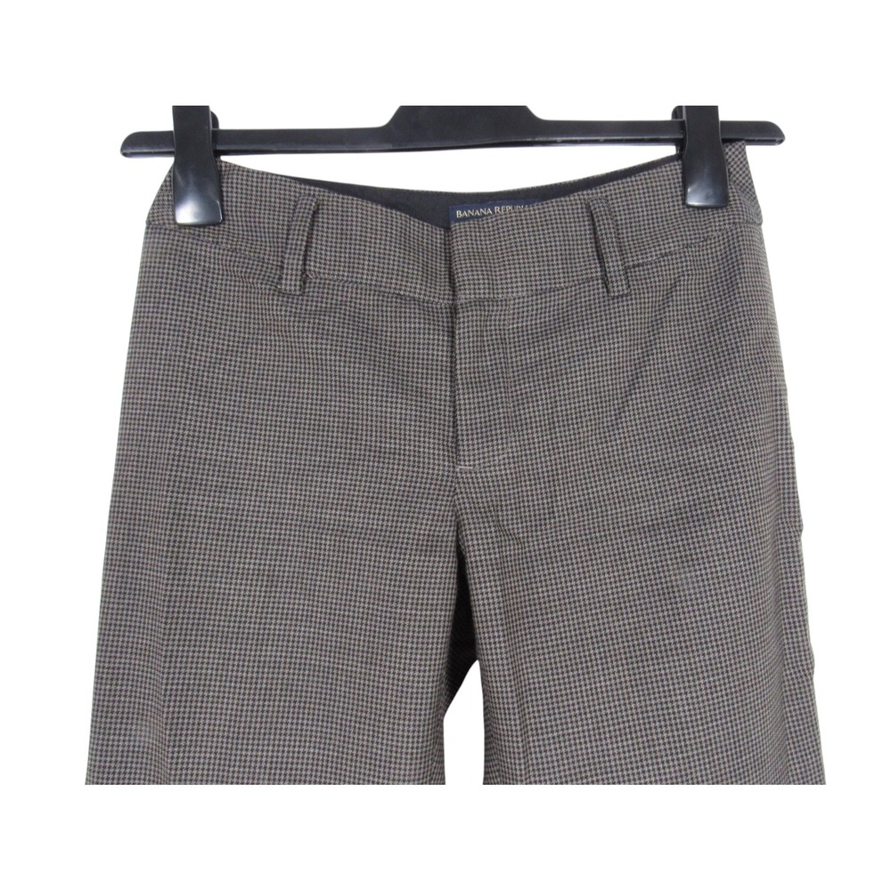 BANANA REPUBLIC Gray/Black MARTIN FIT Low-Rise WOOL BLEND Straight Leg PANTS 0R - Picture 2 of 5